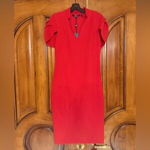 Badgley Mischka Vibrant Red Midi Dress